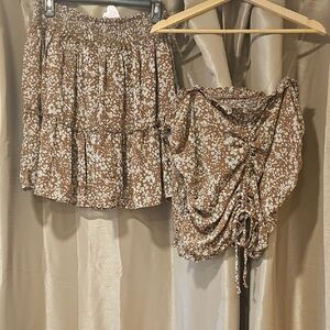 Floral Brown Skirt